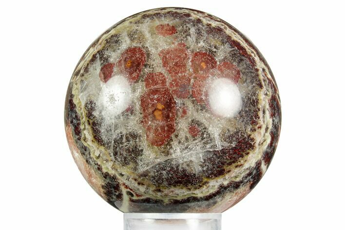 Polished Colorful Wild Fire Opal Sphere - Utah #371136
